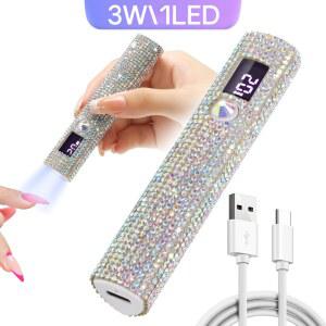미니 핸드 헬드 UV LED 네일 램프, 다이아몬드 , 휴대용 네일 건조기, 젤 광택제 경화, 디스플레이 매니큐어 기계