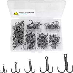 초강력 레드 낚시 2 강철 혼합 100개 키트 원형 베이츠 농어 크기 10 소금물 8 6 4 후크 굽힘 고탄소 루어