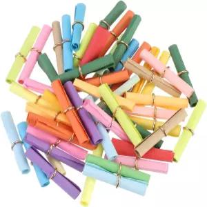 MECCANIXITY 미니 빈티지 메시지 종이 두루마리 10Pcs x 10 랜덤 발렌타인 파티 생일을 위한 행운의 소원