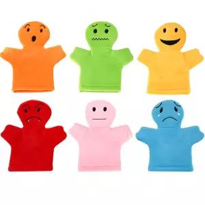 정서발달 감정표현하기 얼굴표정 손인형6종 연극소품 돌봄센터 유치원 유아