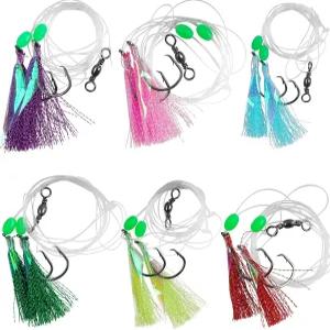 날카로운 서클 미끼 링코드 피쉬 장비 낚시 세트 글로우 비드 모노 리더 우럭 씨 스킨 훅 바닥 스위블