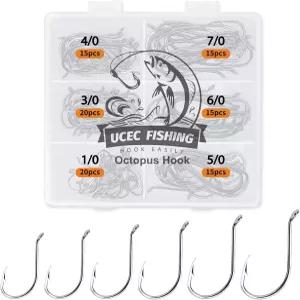 UCEC 서클 2일 3월 낚시 고탄소강 100PCS 170 세트 민물 송어 1 0일 6일 메기 오프셋 크기 갈고리 문어 6월