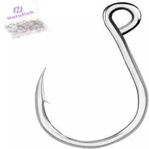 나투피쉬 인라인 있습니다 눈/바베드 소금물 싱글 낚을 25개 갈고리 낚시용 낚싯줄 대신 민물고기를 훅 수