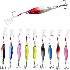 소금물 낚시 대형 바늘 25g 30g 5개씩 도구 농어 연어 참치 적합한 매력적인 마이크로 미끼 유인