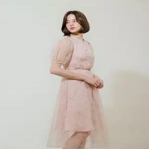 [미니멈]시스루 셔링 플레어 원피스 MYBAWO5150_ESC