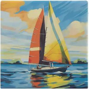 주방의 편안함을 위한 BTCOWZRV 컬러풀 세일 보트 사각 의자 쿠션 메모리 폼 바닥 베개 미끄럼 방지 시트