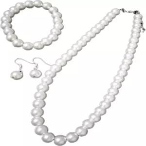 tenghong2021 패션 클래식 인조 진주 주얼리 세트 목걸이 귀걸이 여성 최고의 선물