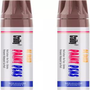 갈색 페인트 마커 암석 페인팅 목재 패브릭 플라스틱 캔버스 유리 머그잔 금속 타이어 돌 DIY 공예용 2팩