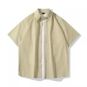 남자 캐주얼 반팔 데이트룩 솔리드 셔츠 빅사이즈 인기2