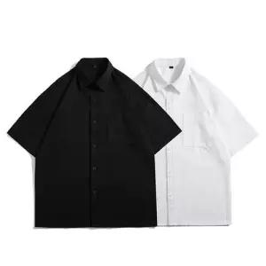 여름 캐주얼 남성 데이트룩 솔리드 셔츠 반팔 트렌드 빅사이즈 인기2