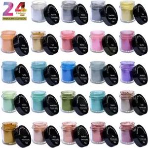 립글로스 스킨 네일 비누 만들기 목욕 폭탄 에폭시 수지 아트 크래프트 24가지 색상 10ml (0.11온스) 각각