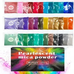 럭키미카 파우더 에폭시 수지용 36가지 색상 진주 광택 안료 비누 만들기 배스밤 양초 아트 크래프트
