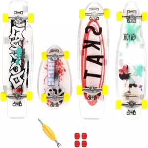 4개의 핑거 스케이트보드 수납함이 있는 미니 핑거보드 세트 및 추가 휠 수집가 애호가 생일 선물에