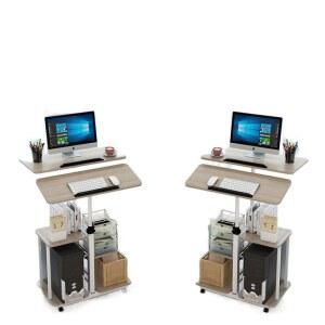 1인 컴퓨터 책상 얇은 철제 사무용 선반 2인용 안내원 화이트 서랍 편한