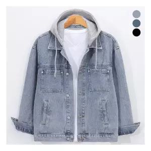 [후앙스] 오버핏 후드 탈부착 캐주얼 청자켓 점퍼 GRJP1084