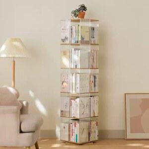 수납박스 회전보관대 인테리어 회전책장 회전책꽂이 360회전 2단 60 80권수납 보관