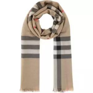 [명품] 8078779 A7026 체크 울 실크 스카프 아카이브 베이지