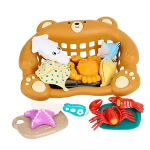 자르고 붙이는 찍찍이 해산물바구니 음식모형 요리재료 돌봄센터 아기완구