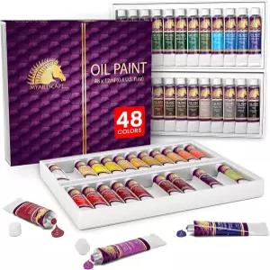 마이아트스케이프 아티스트 페인트 오일 세트 - 12ml x 48튜브 라이트패스트 헤비 바디 페인팅 용품 및