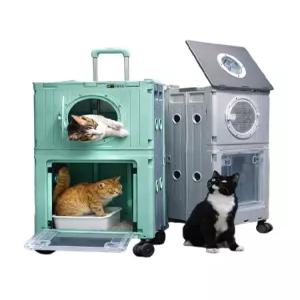 강아지 유모차 이동식 고양이박스 켄넬 이동가방 회색 펫