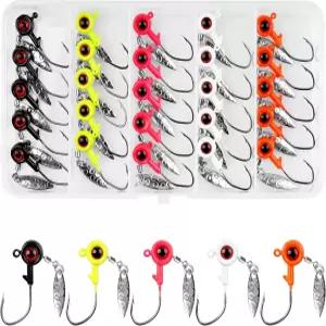 크레이피 지그 헤드 낚시 키트 스피너 블레이드 볼 페인팅 후크가 있는 25개의 언더스핀 크래피 베이스