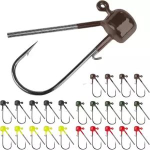 쿼리퀄리 네드 리그 지그 헤드 미끼 키트 저음 낚시 25PCS 후크 버섯 잡초 없는 1/8온스 1/6온스 1/5온스