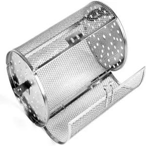 스테인리스 스틸 로티세리 그릴 360도 회전식 가열 오븐 케이지 랙 바구니 땅콩 말린 견과류 커피 원두