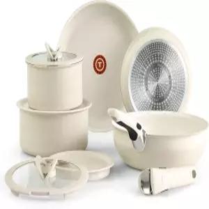 탈부착/탈부착 가능한 손잡이 11피스 화강암 티타늄 논스틱 인덕션 오븐 브로일러 금고 500F 스태커블 냄비