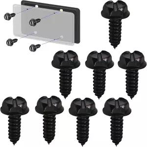 PenFot 8 PCS 번호판 프레임 나사 키트 304 스테인리스 스틸 자체 드릴 장착 볼트 방청 스냅 패스너