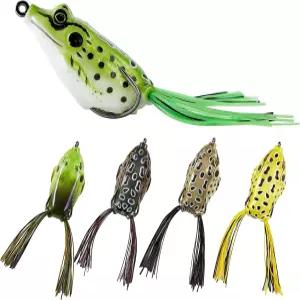 5PCS 개구리 미끼 키트 - 파이크 스네이크헤드 민물고기용 톱워터 낚시 잡초 없는 갈고리가 달린 부드러운