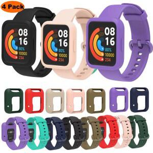 Xiaomi Redmi Watch 2 Lite 용 실리콘 시계 밴드 스트랩 SmartWatch 손목 Mi Watch2 + 보호 케이스 보호대 커버