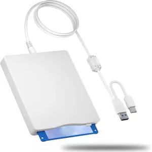 USB 플로피 드라이브 3.5인치 외장 및 Type-C 디스크 리더 휴대용 1.44MB 플러그 앤 플레이 PC Windows XP