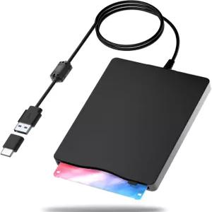 야옹쿠 플로피 디스크 리더 외장 드라이브 3.5인치 USB Type C 휴대용 1.44MB FDD Windows