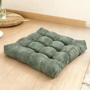 젠시푸 명상 바닥 베개 세트 메모리 폼 쿠션 요가용 대형 사각 두꺼운 시트 다다미 거실 1 짙은 녹색