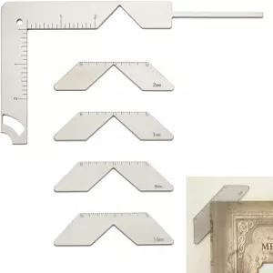 OLYCRAFT 5Pcs 제본 키트 및 코너 마이터 도구 5-in-1 책 커버 가이드 2/3/5/10mm 201 스테인리스 스틸