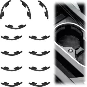 12 PCS 자동차 컵 홀더 인서트 리미터 실리콘 방수 자가 접착 스태빌라이저 아크 디자인이 적용된