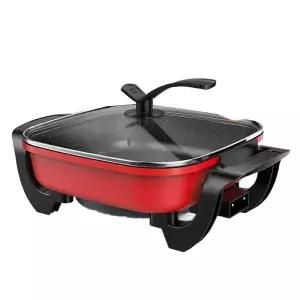 샤브샤브 전기냄비 여행용 대용량 만능쿠커 전기 구이 그리드 찜기 그릴 다기능 스텐 만능