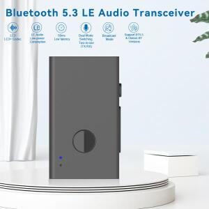 Eppfun 블루컬러투스 5.3 LE 오디오 송신기 리시버 LC3, 낮은 대기 시간, PC, MC, 전화, ps5, 30m, 스마트