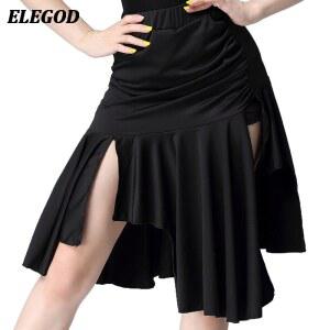 여성 라틴 댄스 스커트 트레이닝 성인 하프 발레 삼바 탱고 살사 댄스웨어 레이디 섹시한 짧은