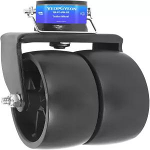 YEOPGYON 트레일러 잭 휠 핀 - 6인치 듀얼 캐스터 용량 2000파운드 모든 베터 소프트 그라운드 롤