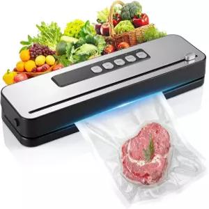 고출력 자동 식품 진공 밀봉기 가정용 컴팩트 디자인 15봉지 포함 실버