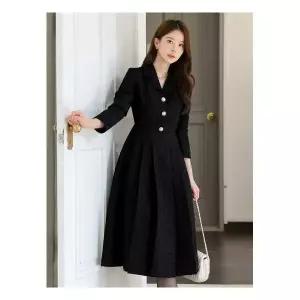 데일리룩 [시크라인](~XXL까지) 다이엔다 펄사 트위드 플레어 원피스 겨울 하객룩 오피스룩 모임룩 격식룩