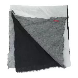 로고 태그 듀얼 톤 패널 리넨 스카프 P2073 TS981NERO