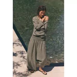 ZARA 엘라스틱 웨이스트 팬츠 - 미디움 그레이 412936