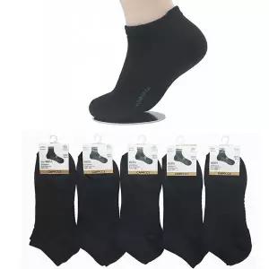 가파치 남성 바닥 엠보싱 발목 양말 블랙 5켤레