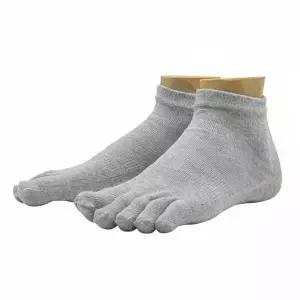 여성용 무지 단목 발가락 양말 그레이 3켤레
