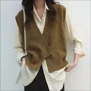 [옷은날개] 여자 3컬러 조끼 니트 니트베스트 브이넥 레이어드 가을