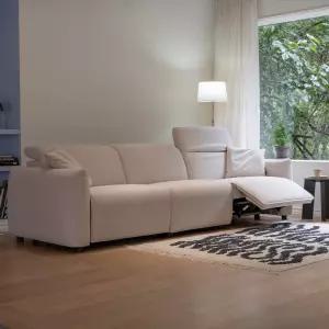 라떼 패브릭 4인 리클라이너 소파 + 패브릭 쿠션 2개