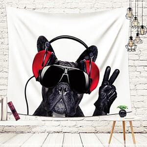 헤드셋불독 패브릭 가림막 포스터 대150X130 학교 관공서 강아지