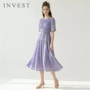 [인베스트] 잔꽃 나염 스모킹 롱 원피스_IN6M1OP3701